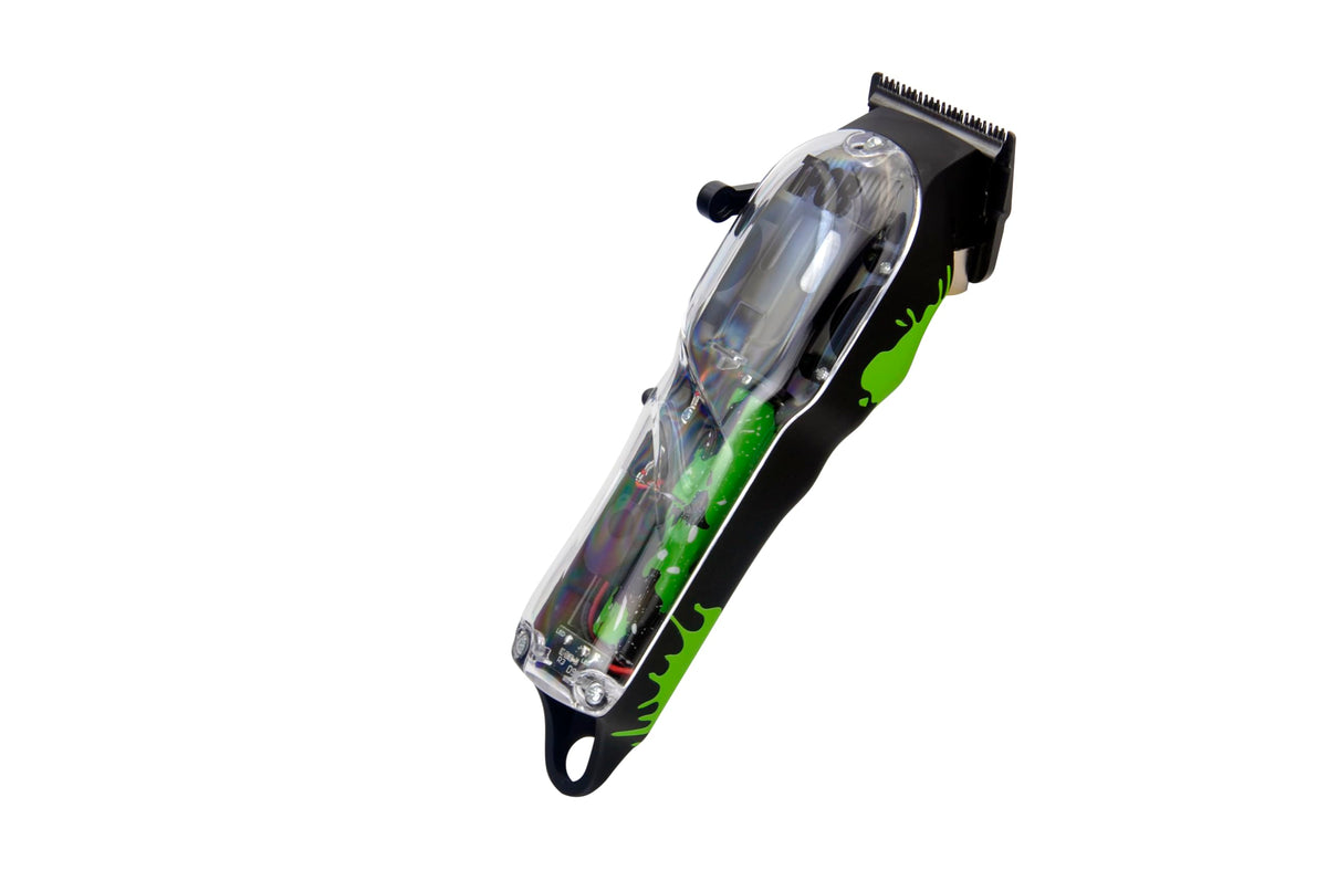 TPOB trimmer in-use on hairline, enables crisp edges and accurate detailing