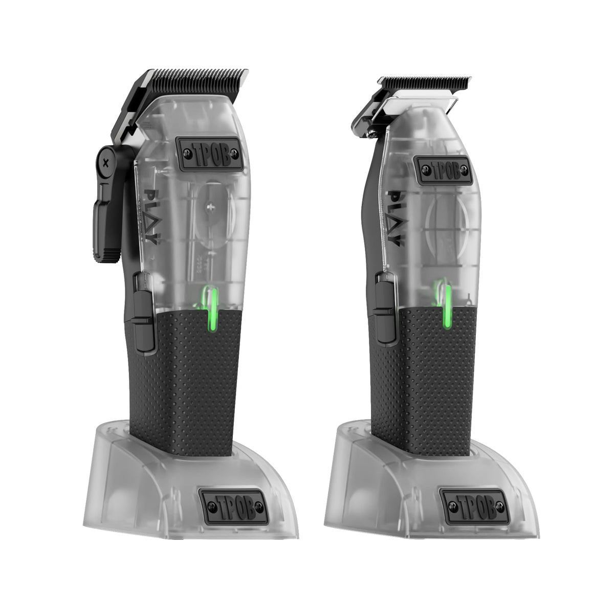TPOB XO PLAY blade close-up showing reservoirs for longer lubrication benefit