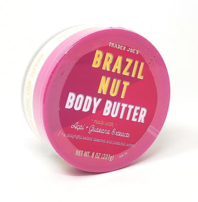 Trader Joe's jar beside towel in bathroom, conveying convenient daily moisturizing ritual