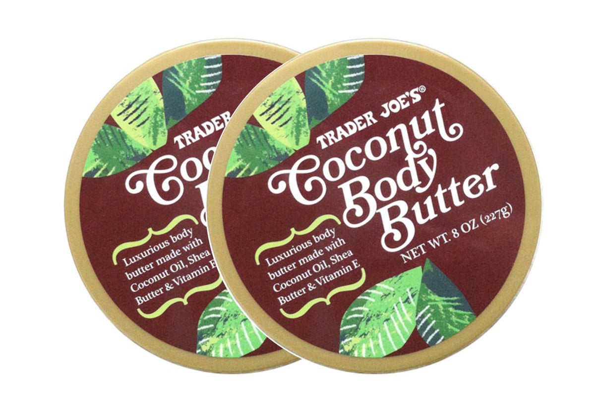 Trader Joe's front packaging showing two 8 oz tubs and product name, clear value