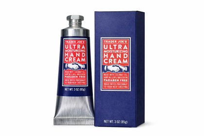 Trader Joe's hand cream front packaging showing tube and label for quick identification and convenience