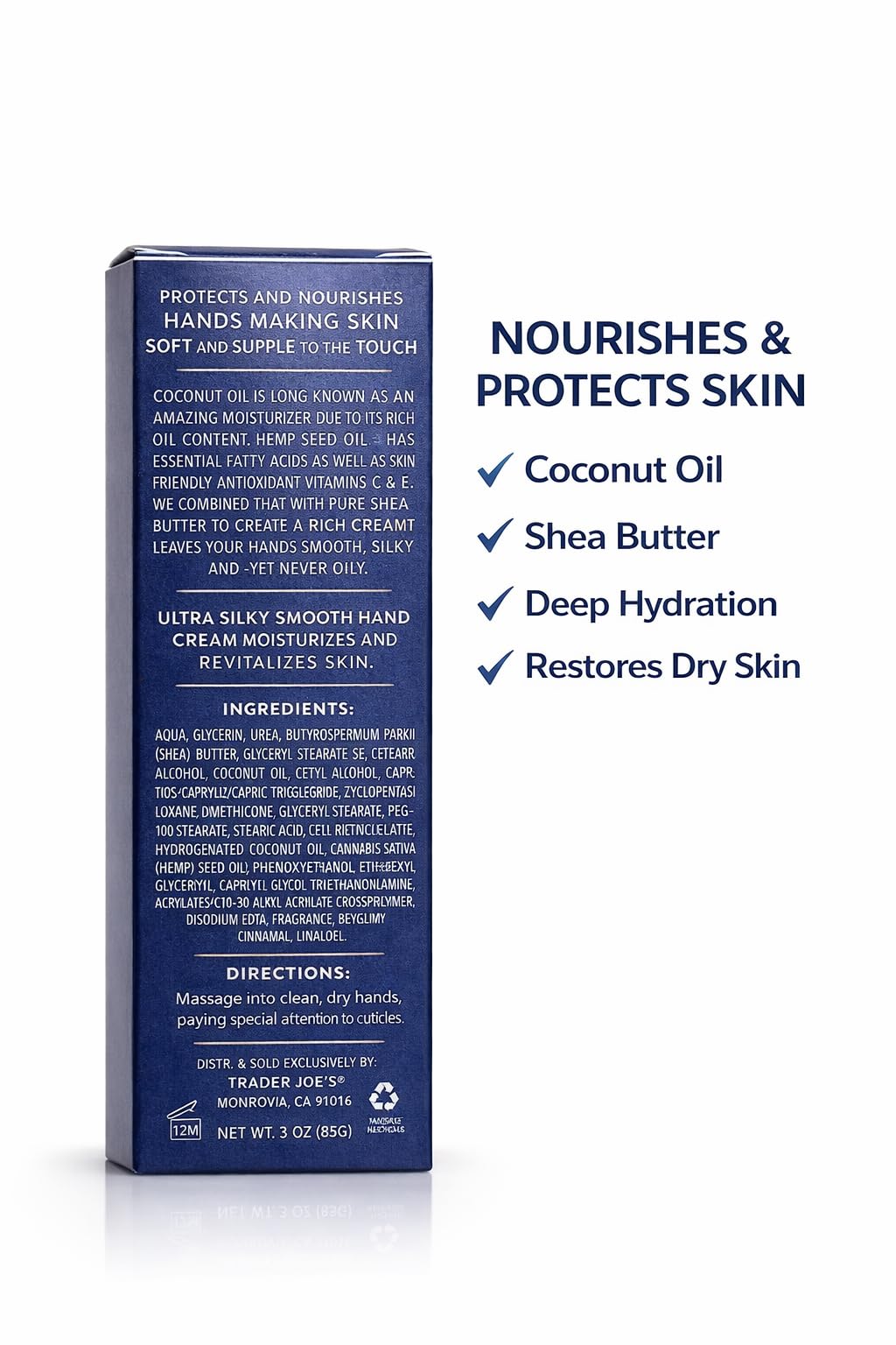 Trader Joe's hand cream in purse lifestyle shot highlighting travel-friendly size and on-the-go hydration