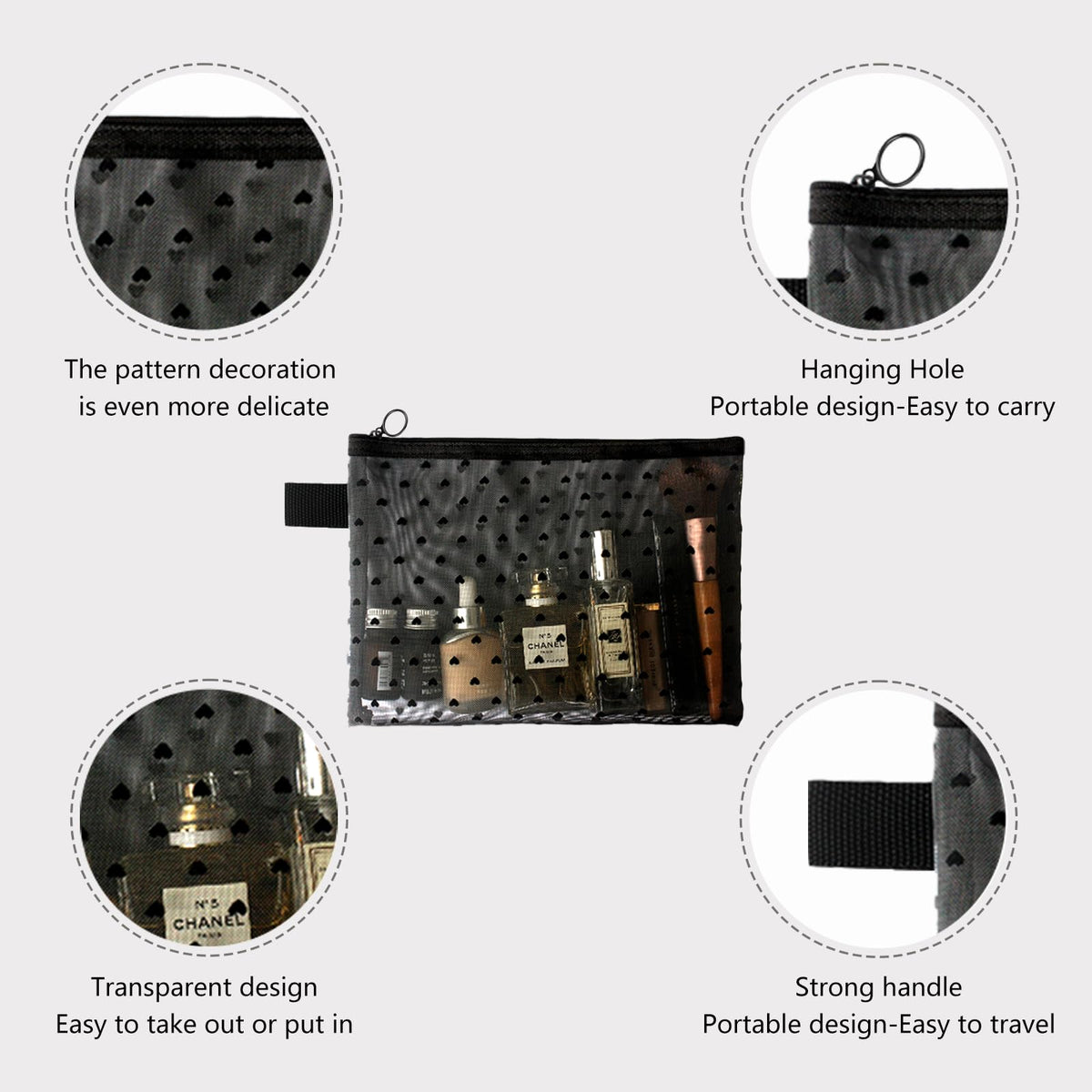 TRAKWAN large pouch with toiletries demonstrating organized packing