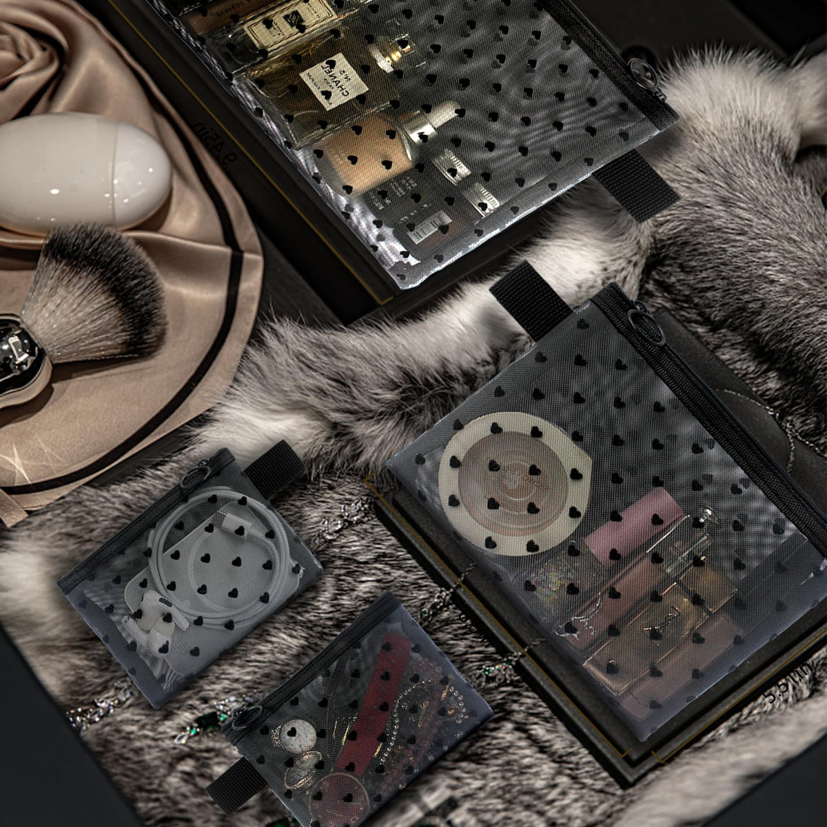 TRAKWAN mesh bags inside suitcase showing travel-ready organization