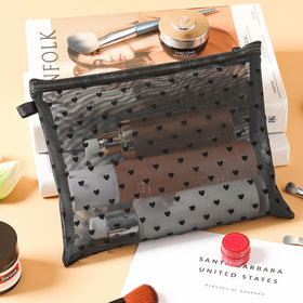 TRAKWAN medium pouch open with cosmetics for easy access