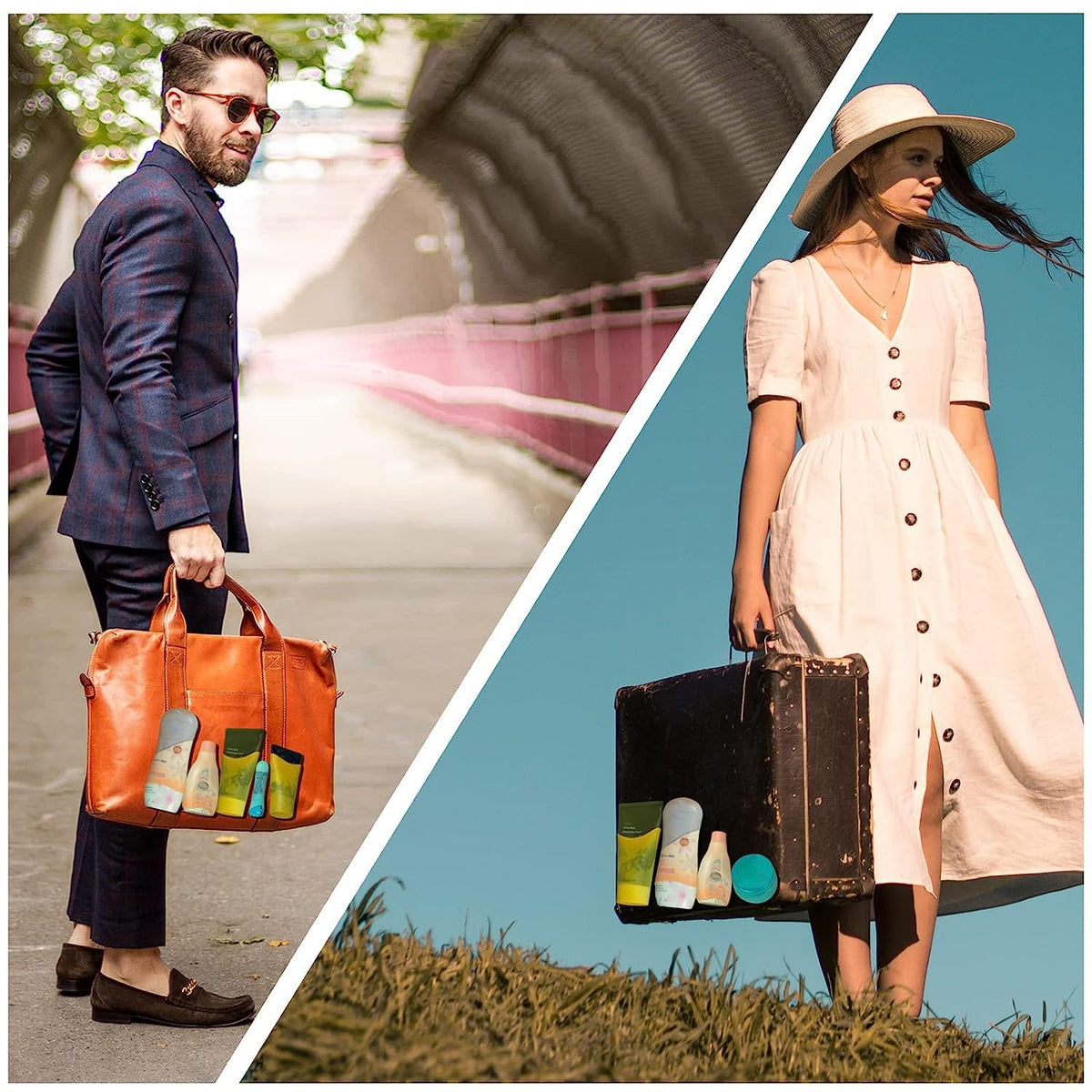 TRANOMOS covers inside a toiletry bag keeping luggage clean and spill-free