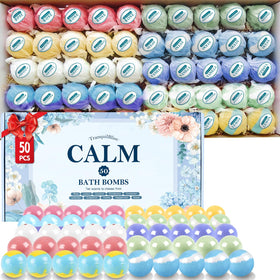 TranquilBliss gift box with 50 bath bombs showing variety and presentation benefit