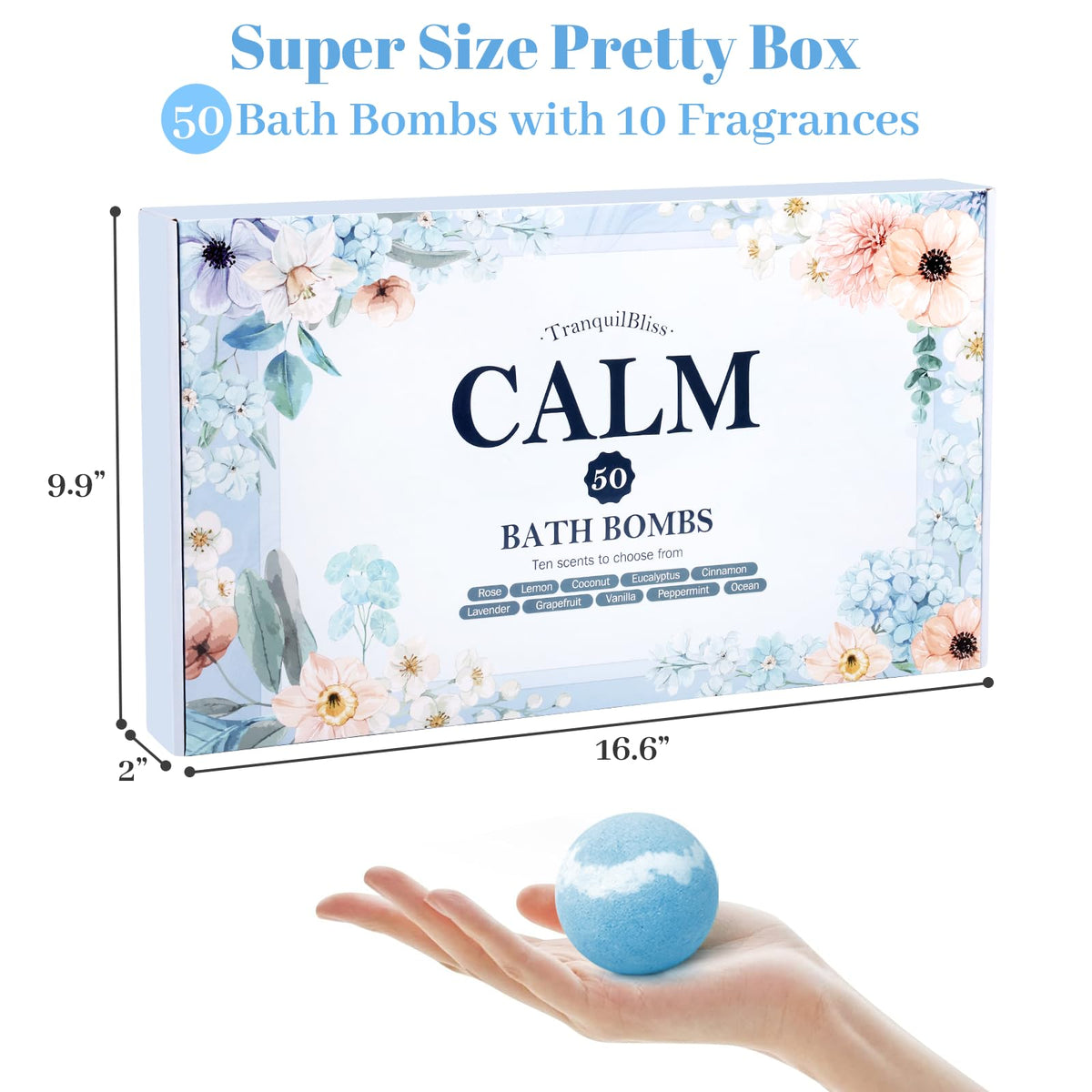 TranquilBliss single bath bomb wrapped to show moisture-resistant packaging benefit