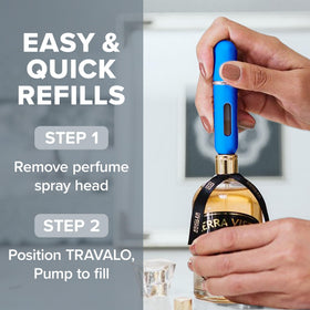 Travalo inner vial close-up showing shatterproof material for travel durability