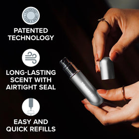 Travalo Classic HD volume window close-up displaying remaining perfume level