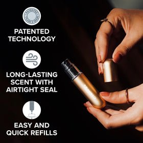 Travalo brand visible volume window showing remaining perfume level