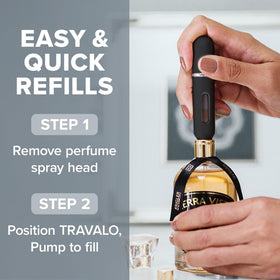Travalo inside suitcase lifestyle shot illustrating TSA-friendly travel convenience