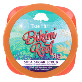 Tree Hut open tub revealing creamy sugar scrub texture for smooth skin
