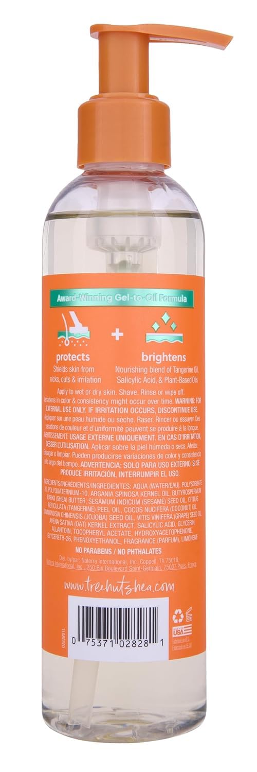 Tree Hut bottle label and ingredient list highlighting plant-based formula