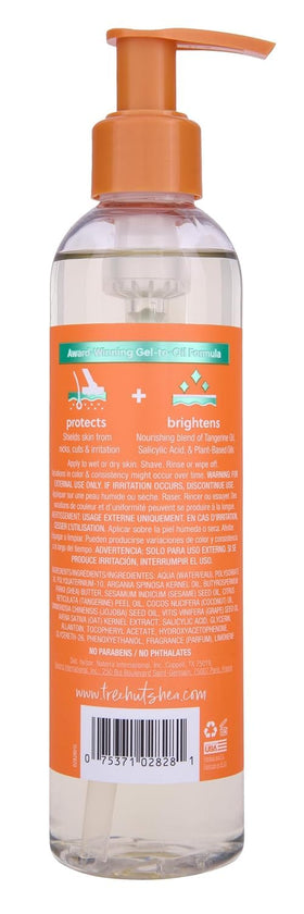 Tree Hut bottle label and ingredient list highlighting plant-based formula