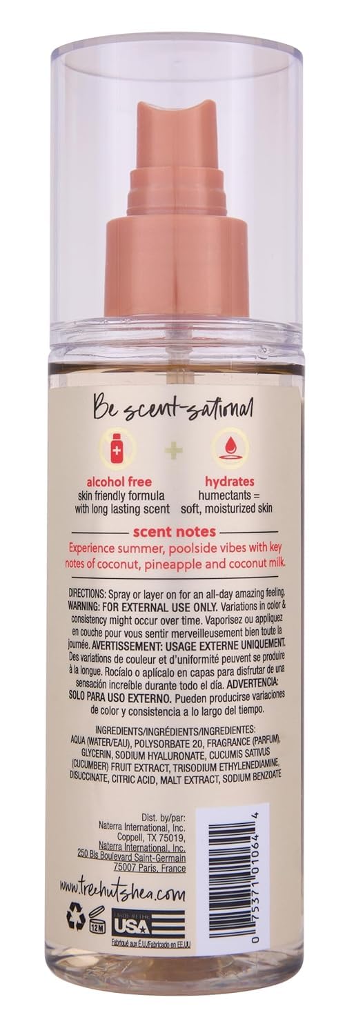 Tree Hut Coco Colada bottle held in hand to show travel-friendly 6 fl oz size