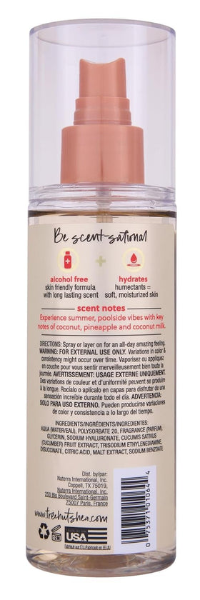 Tree Hut Coco Colada bottle held in hand to show travel-friendly 6 fl oz size