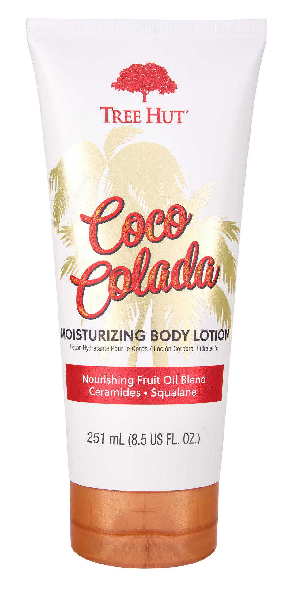 Tree Hut front bottle view showing clean packaging and tropical benefit