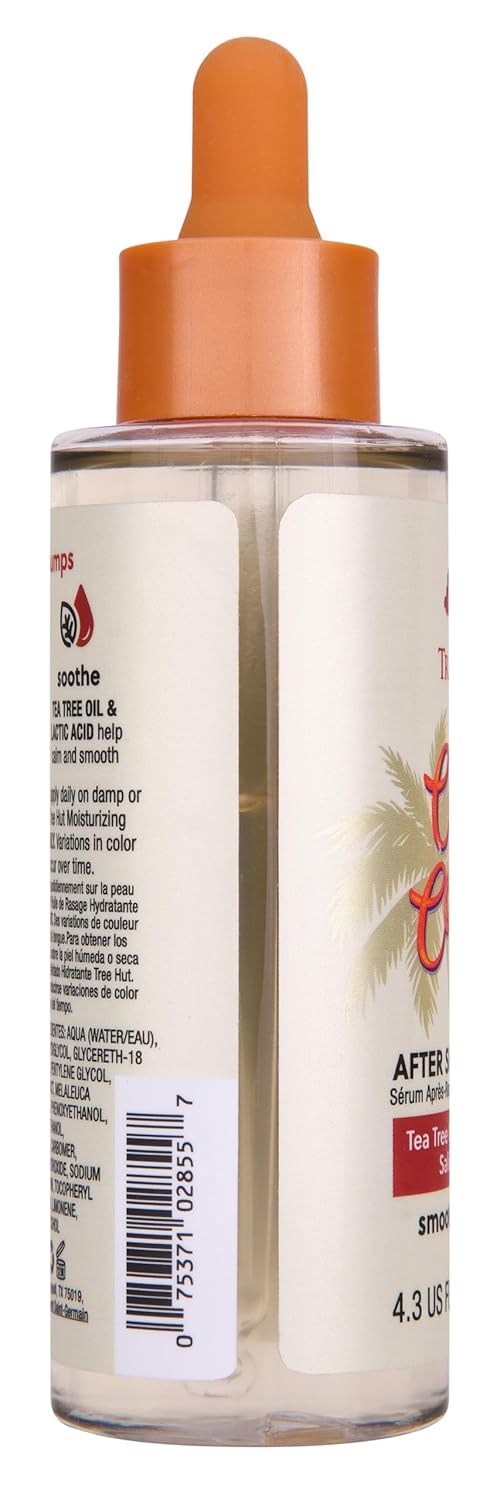Tree Hut pump dispenser close-up delivering precise, non-greasy serum