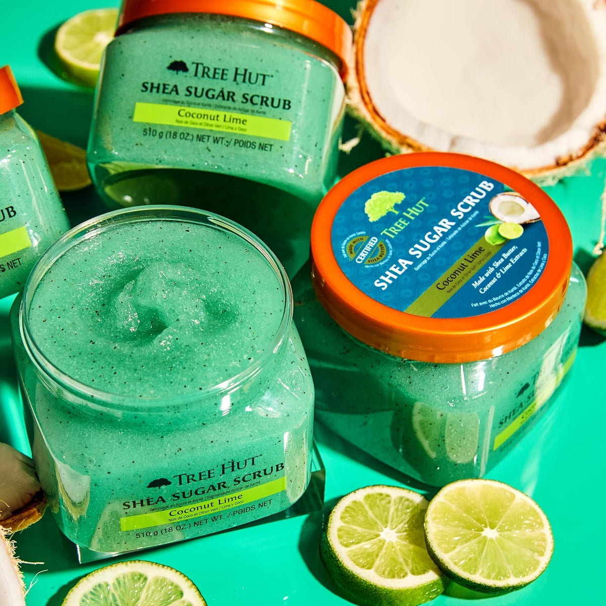 Tree Hut close-up sugar granules highlighting natural exfoliant and polish