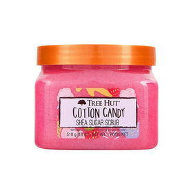 Tree Hut front packaging showing jar and playful cotton candy scent benefits