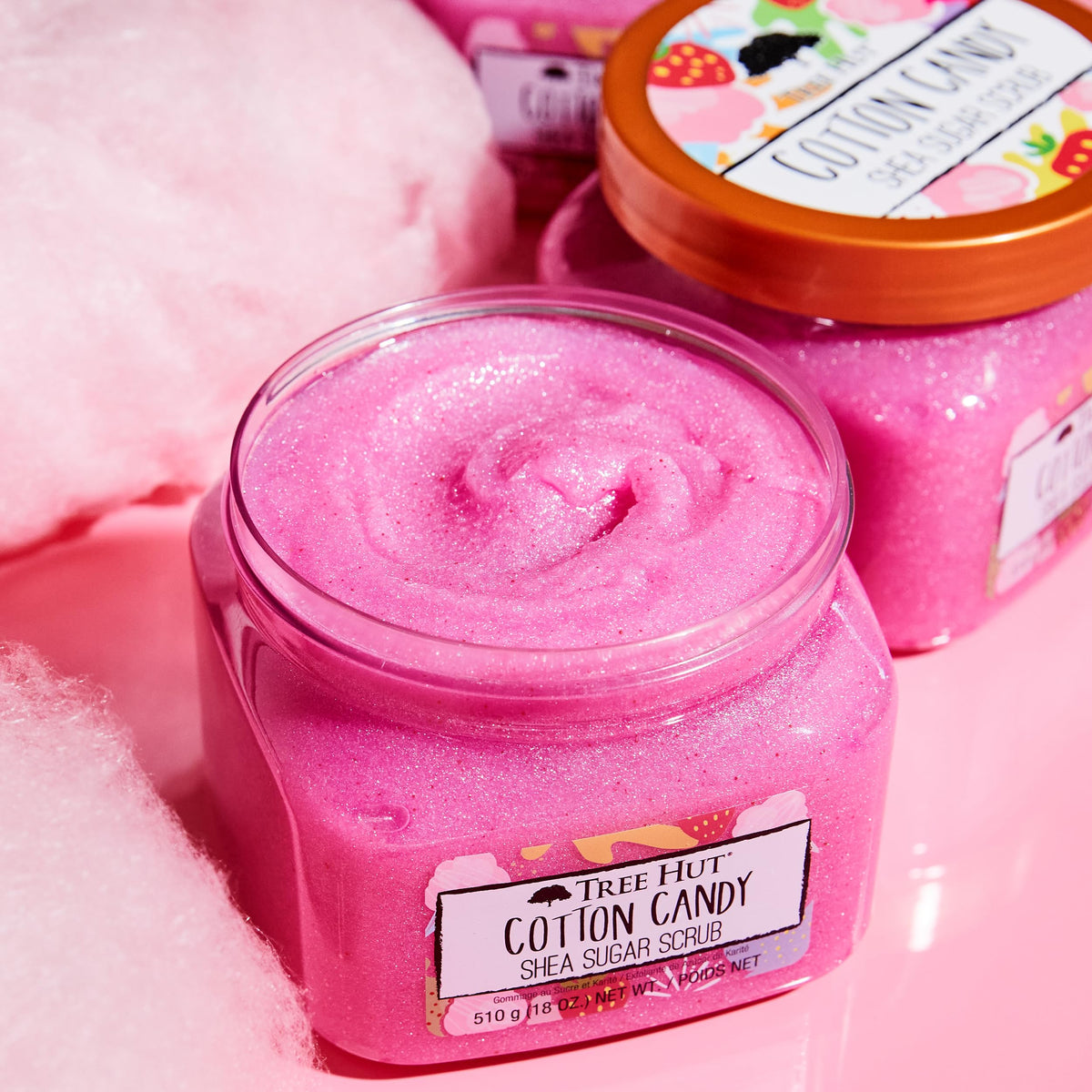 Tree Hut open jar texture revealing sugar scrub consistency and hydrating shea butter