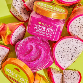 Tree Hut label close-up highlighting vegan, paraben-free benefits