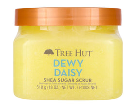 Tree Hut front jar view showing Dewy Daisy label and size benefit