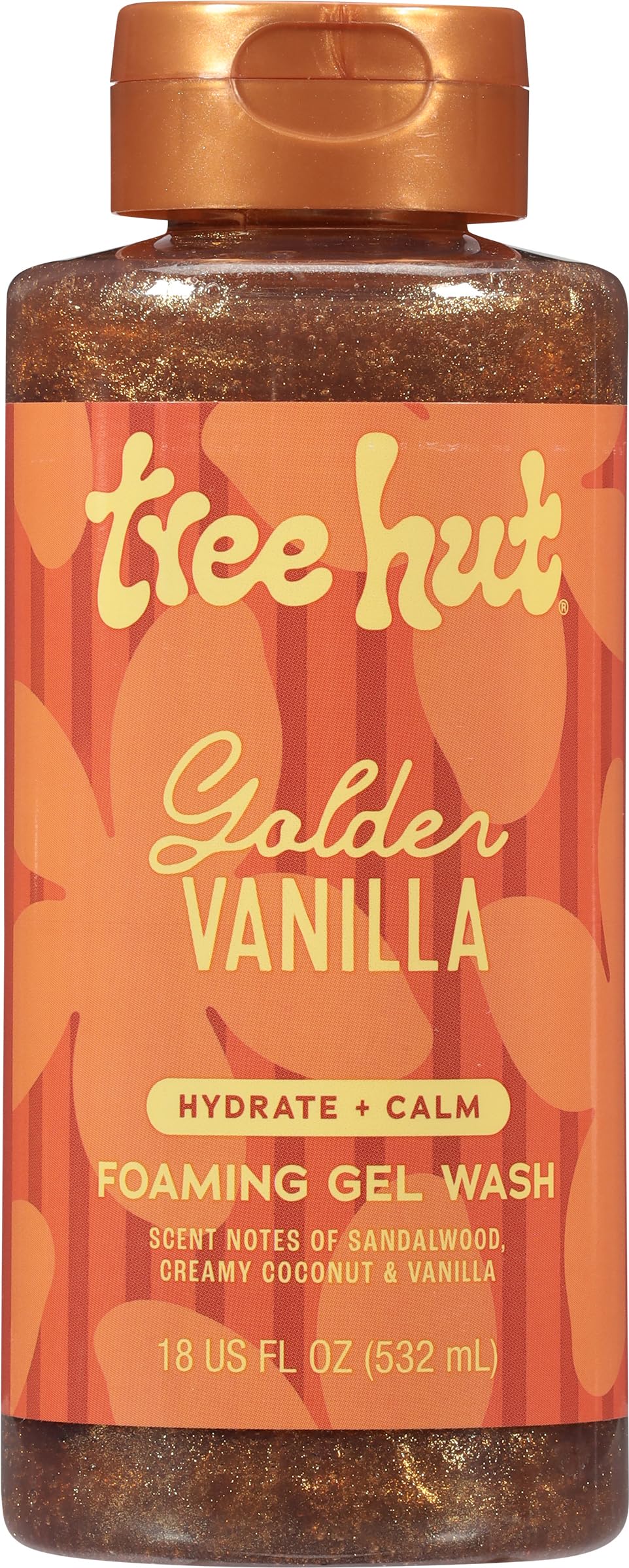 Tree Hut front bottle showing golden vanilla label and inviting scent