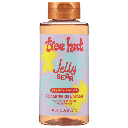 Tree Hut bottle front view showing vibrant jelly bear packaging and uplifting scent