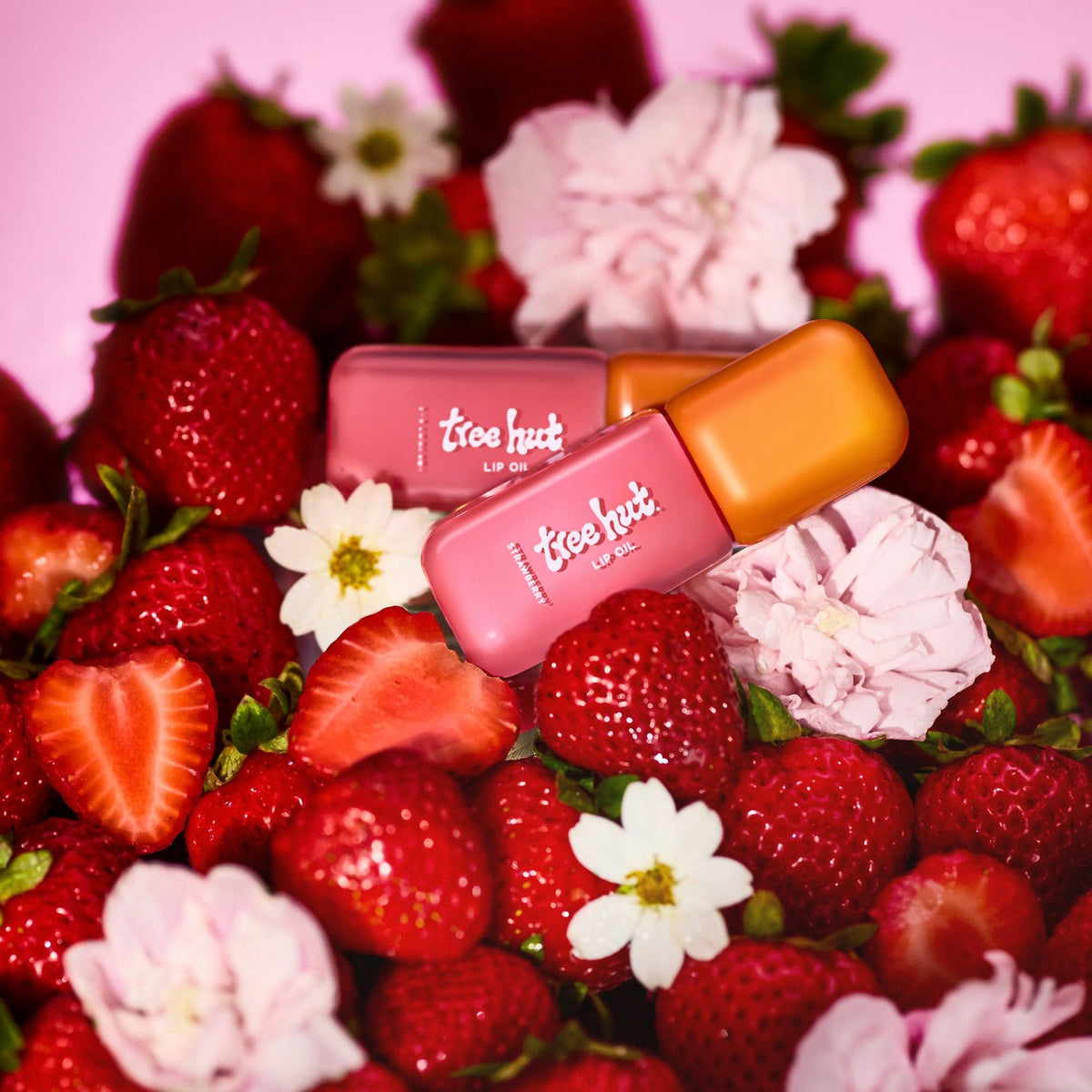 Tree Hut lip oil texture close-up highlighting glossy, non-sticky hydration
