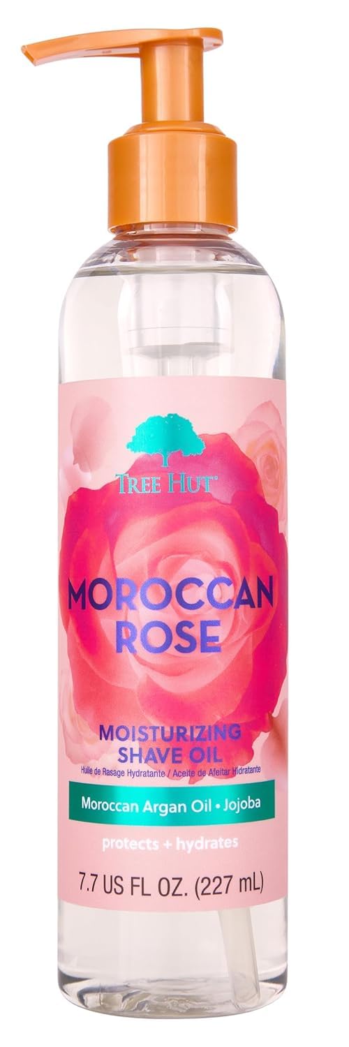 Tree Hut front packaging showing bottle and rose scent benefit