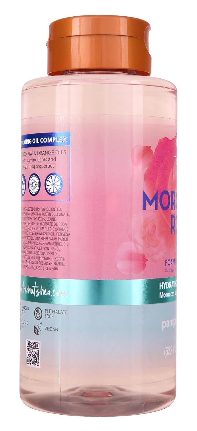 Tree Hut pump and label close-up highlighting moisturizing ingredients