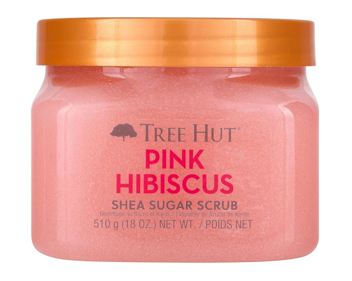 Tree Hut front jar showing vibrant scent and easy-to-use moisturizing scrub