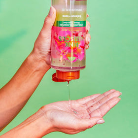 Tree Hut foamy lather on hand demonstrating gentle cleanse and hydration