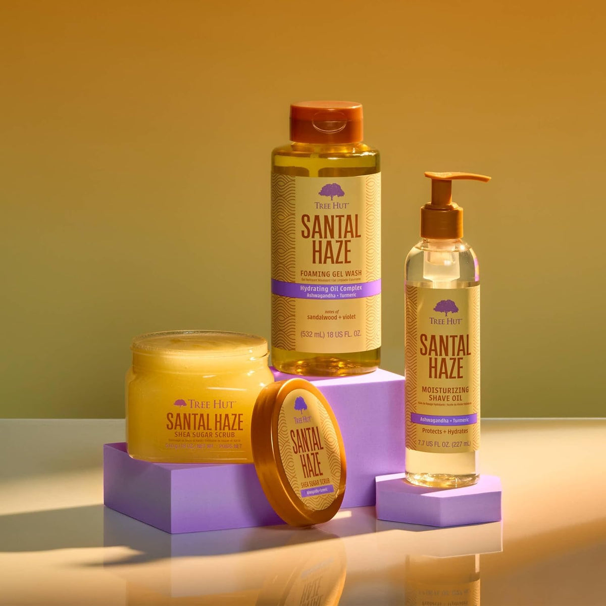 Tree Hut product in bathroom lifestyle setting showing routine-friendly convenience