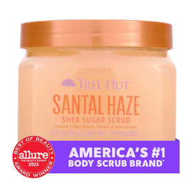 Tree Hut open jar with visible scrub and creamy butter for nourishing hydration