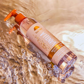 Tree Hut oil applied in hand ready to spread, moisturizing effect shown