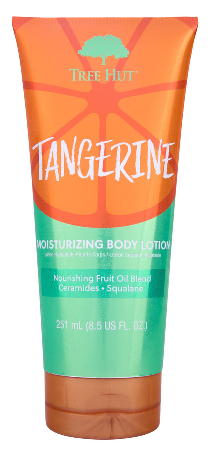 Tree Hut front bottle showing label and tangerine scent benefit