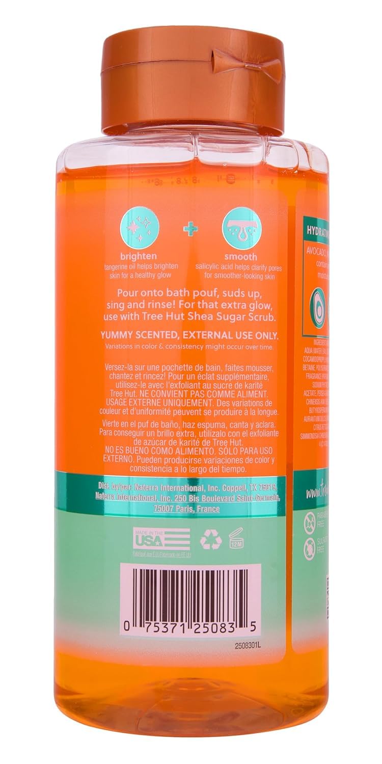 Tree Hut tangerine gel pouring to demonstrate thick hydrating texture