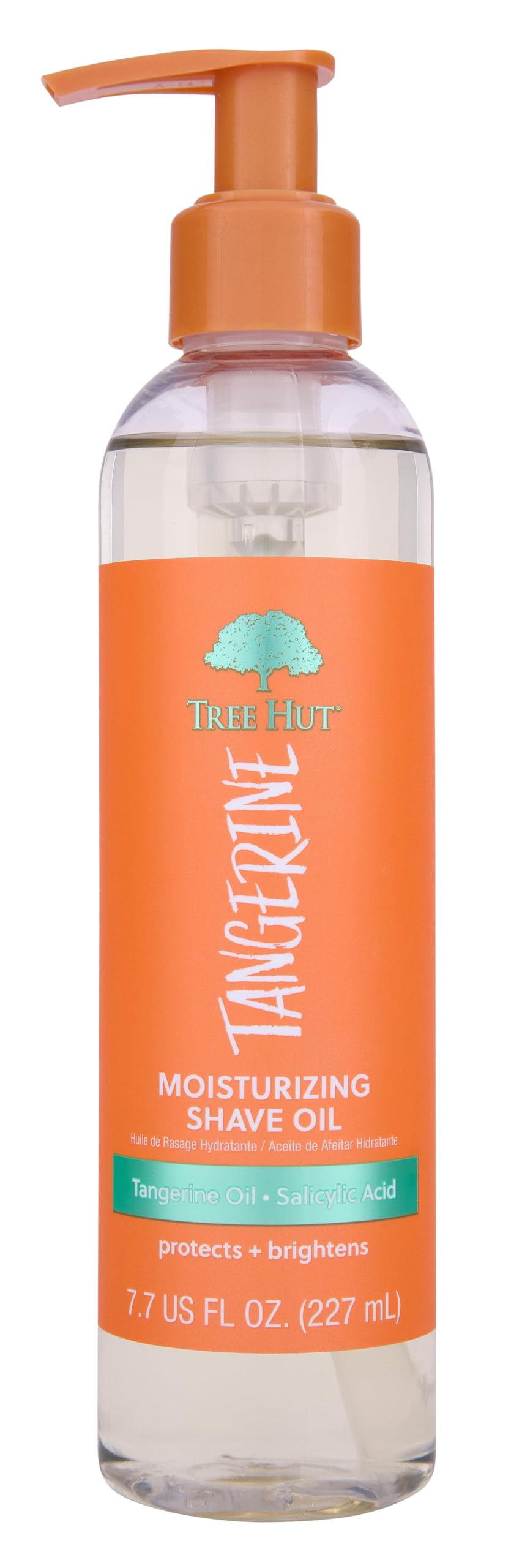 Tree Hut front packaging showing bottle and tangerine scent benefit