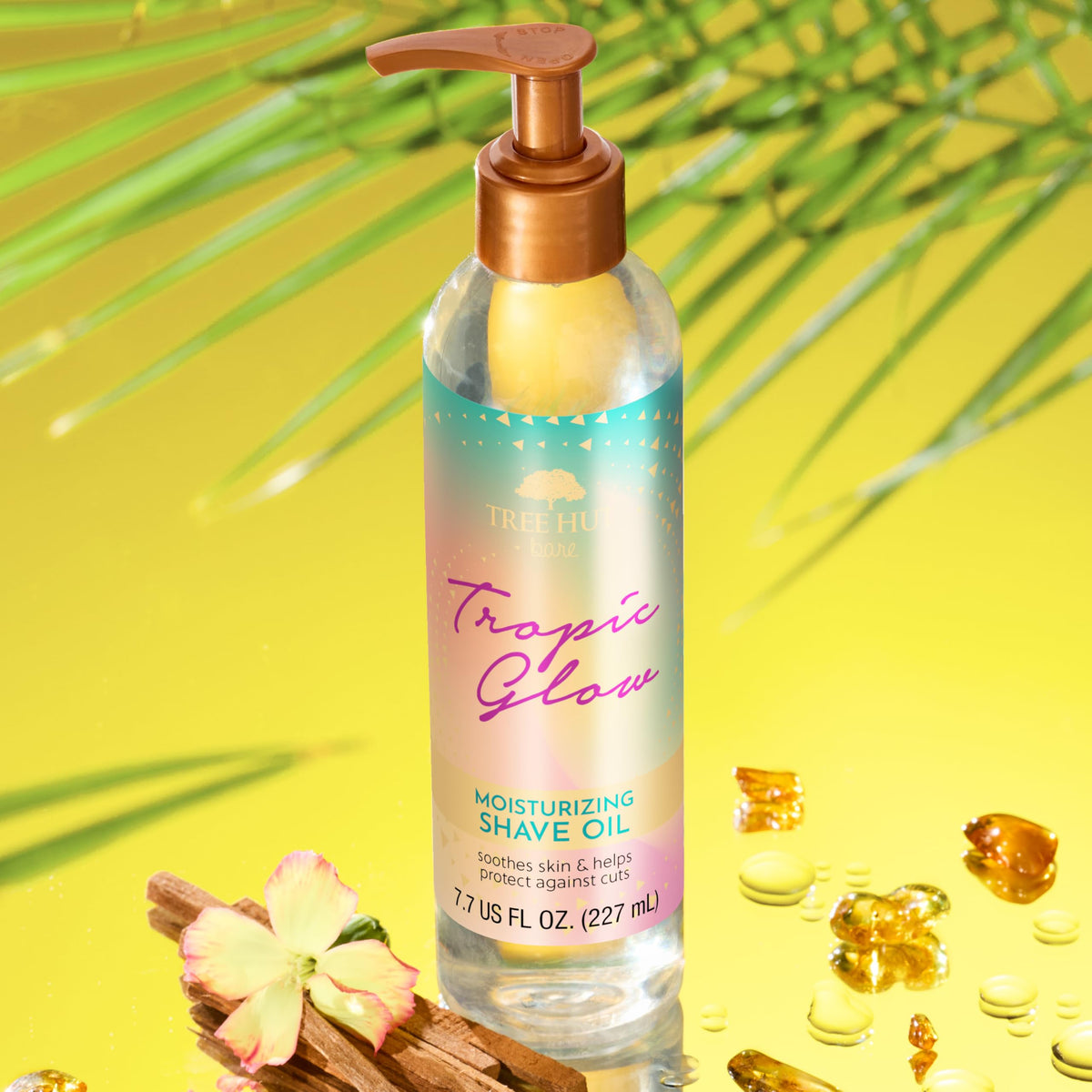 Tree Hut oil on skin application demonstrating hydration and razor glide benefit