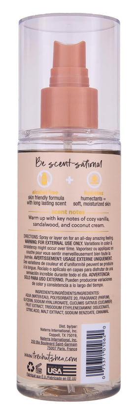 Tree Hut mist on skin showing hydrated finish and non-sticky feel