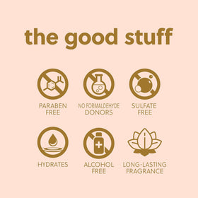 Tree Hut close-up label showing vanilla scent and skin-loving benefits