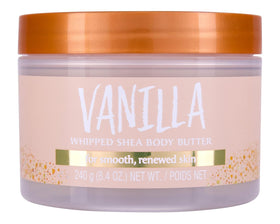 Tree Hut jar front view showing vanilla whipped shea butter for soft skin