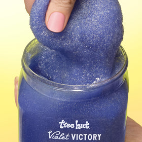 Tree Hut opened jar revealing whipped scrub texture and moisturizing look