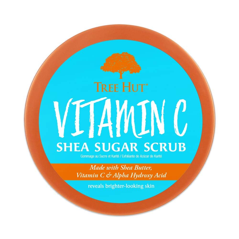 Tree Hut open jar showing creamy sugar scrub texture for exfoliation benefit