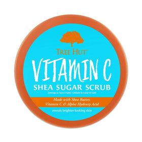Tree Hut open jar showing creamy sugar scrub texture for exfoliation benefit