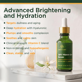 Tree of Life bottle beside ingredient list emphasizing formulation transparency