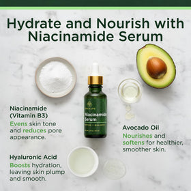 Tree of Life dropper dispensing serum showing silky texture and hydration